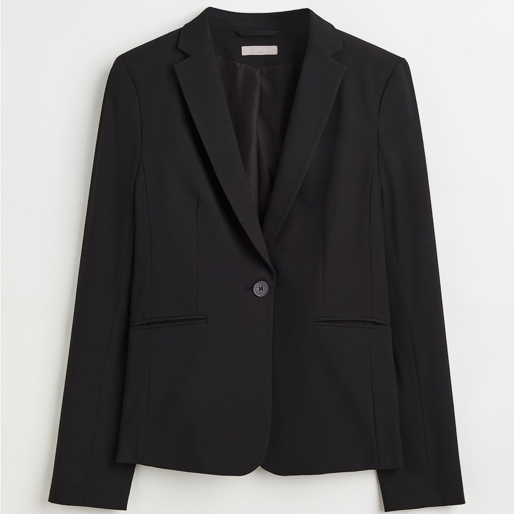 Black H&M fitted jacket blazer US12 used